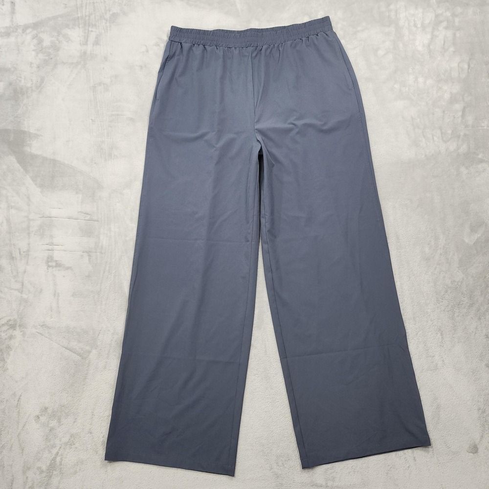 Z By Zella Pants Womens XL Gray Vista High Waist Woven Wide Leg Pull On Athletic